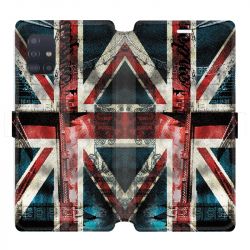 Housse cuir portefeuille pour Samsung Galaxy A51 Angleterre UK Jean's