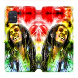 Housse cuir portefeuille pour Samsung Galaxy A51 Bob Marley Color