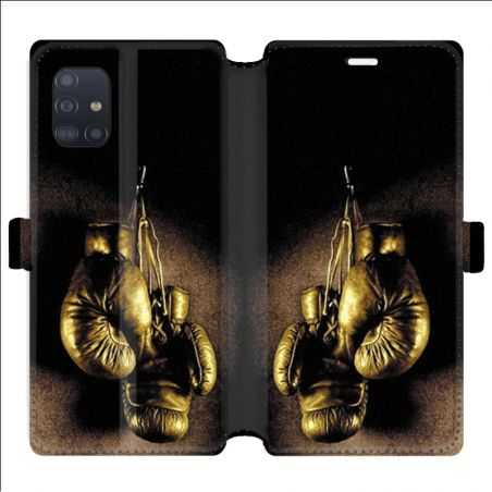 Housse cuir portefeuille pour Samsung Galaxy A51 Boxe gant vintage
