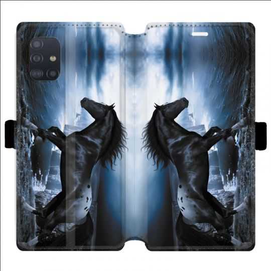 Housse cuir portefeuille pour Samsung Galaxy A51 Cheval