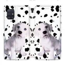 Housse cuir portefeuille pour Samsung Galaxy A51 Chien dalmatien