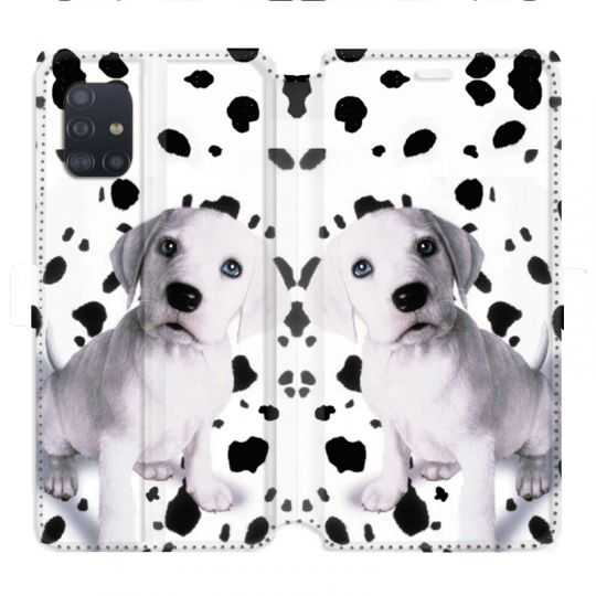 Housse cuir portefeuille pour Samsung Galaxy A51 Chien dalmatien