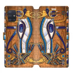 Housse cuir portefeuille pour Samsung Galaxy A51 Egypte Papyrus