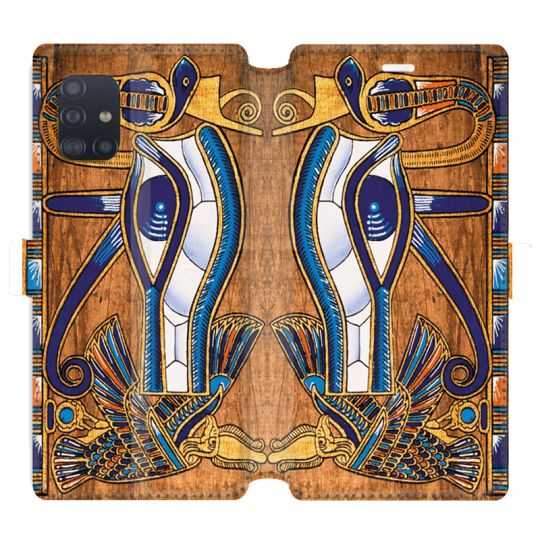 Housse cuir portefeuille pour Samsung Galaxy A51 Egypte Papyrus