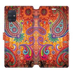 Housse cuir portefeuille pour Samsung Galaxy A51 fleur psychedelic
