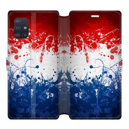 Housse cuir portefeuille pour Samsung Galaxy A51 France Eclaboussure