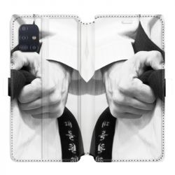 Housse cuir portefeuille pour Samsung Galaxy A51 Judo Kimono