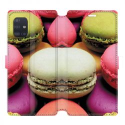 Housse cuir portefeuille pour Samsung Galaxy A51 Macaron