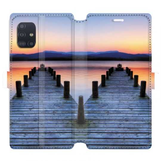 Housse cuir portefeuille pour Samsung Galaxy A51 Ponton