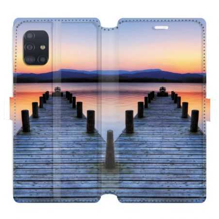 Housse cuir portefeuille pour Samsung Galaxy A51 Ponton