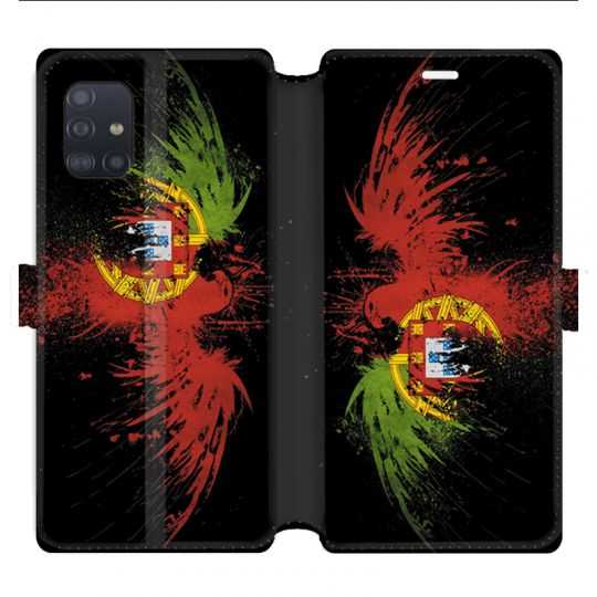 Housse cuir portefeuille pour Samsung Galaxy A51 Portugal Aigle
