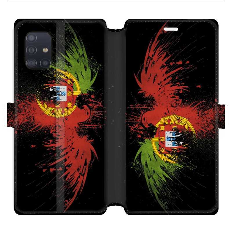 Housse cuir portefeuille pour Samsung Galaxy A51 Portugal Aigle