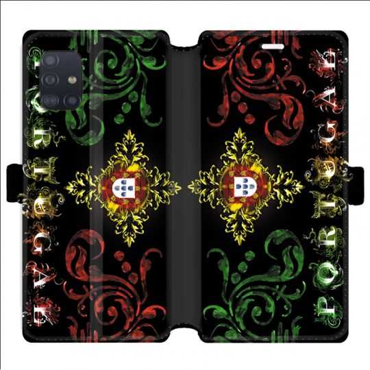 Housse cuir portefeuille pour Samsung Galaxy A51 Portugal Arabesque