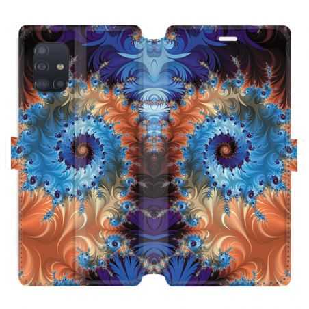 Housse cuir portefeuille pour Samsung Galaxy A51 Psychedelic Spirale