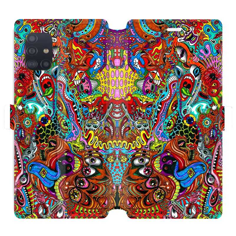 Housse cuir portefeuille pour Samsung Galaxy A51 Psychedelic Yeux