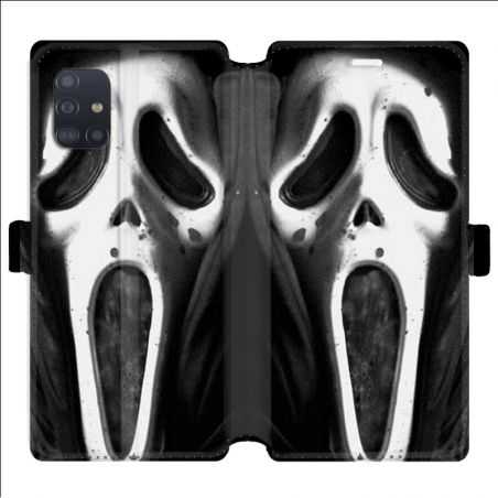 Housse cuir portefeuille pour Samsung Galaxy A51 Scream noir
