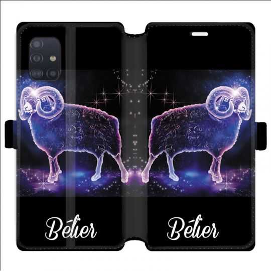 Housse cuir portefeuille pour Samsung Galaxy A51 signe zodiaque 2 Bélier