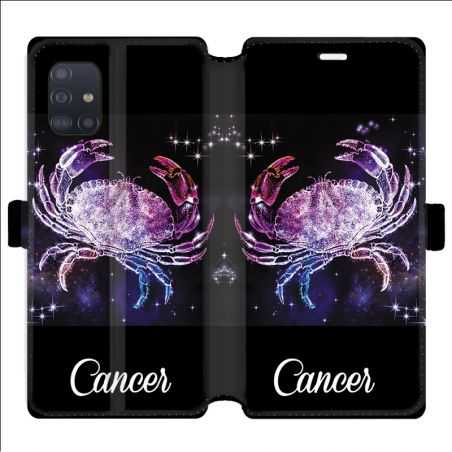 Housse cuir portefeuille pour Samsung Galaxy A51 signe zodiaque 2 Cancer