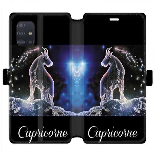 Housse cuir portefeuille pour Samsung Galaxy A51 signe zodiaque 2 Capricorne