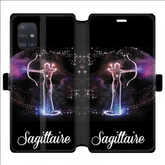 Housse cuir portefeuille pour Samsung Galaxy A51 signe zodiaque 2 Sagittaire