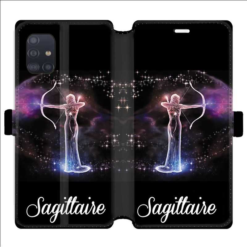 Housse cuir portefeuille pour Samsung Galaxy A51 signe zodiaque 2 Sagittaire