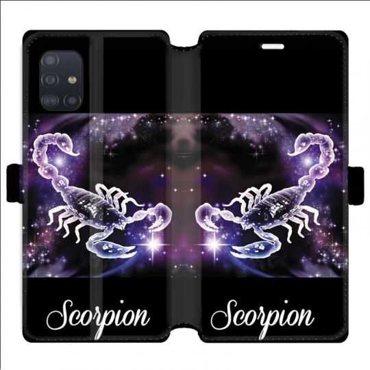 Housse cuir portefeuille pour Samsung Galaxy A51 signe zodiaque 2 Scorpion