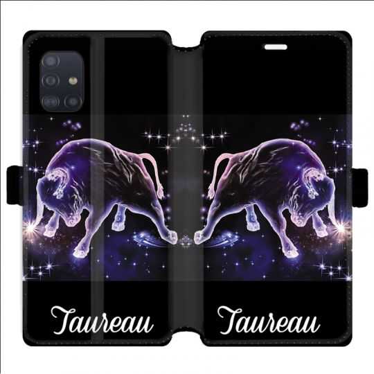 Housse cuir portefeuille pour Samsung Galaxy A51 signe zodiaque 2 Taureau