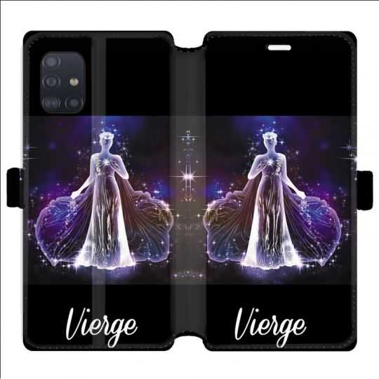 Housse cuir portefeuille pour Samsung Galaxy A51 signe zodiaque 2 Vierge