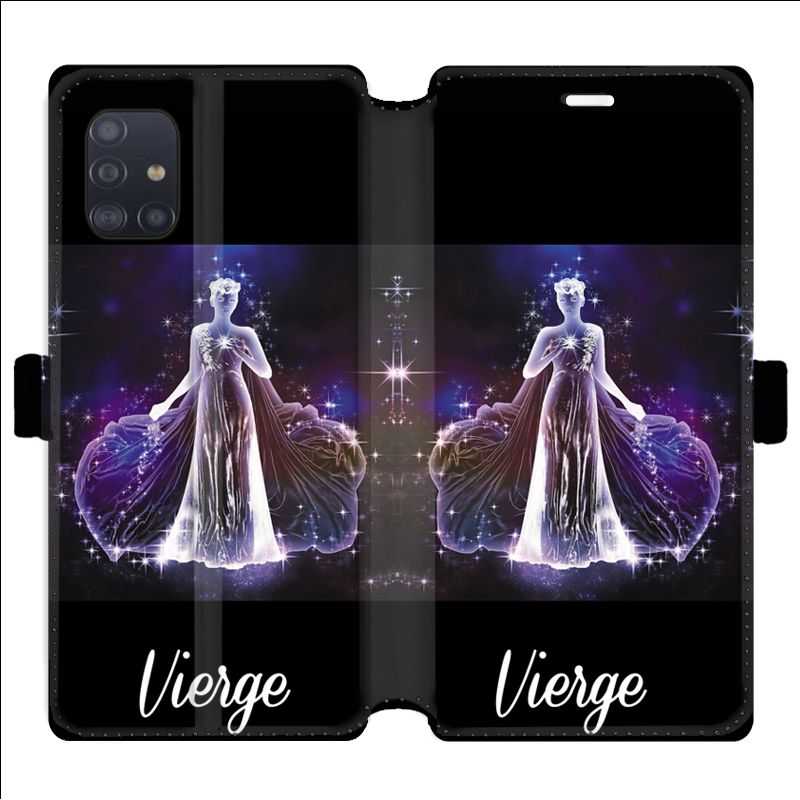 Housse cuir portefeuille pour Samsung Galaxy A51 signe zodiaque 2 Vierge