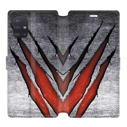 Housse cuir portefeuille pour Samsung Galaxy A51 Texture beton