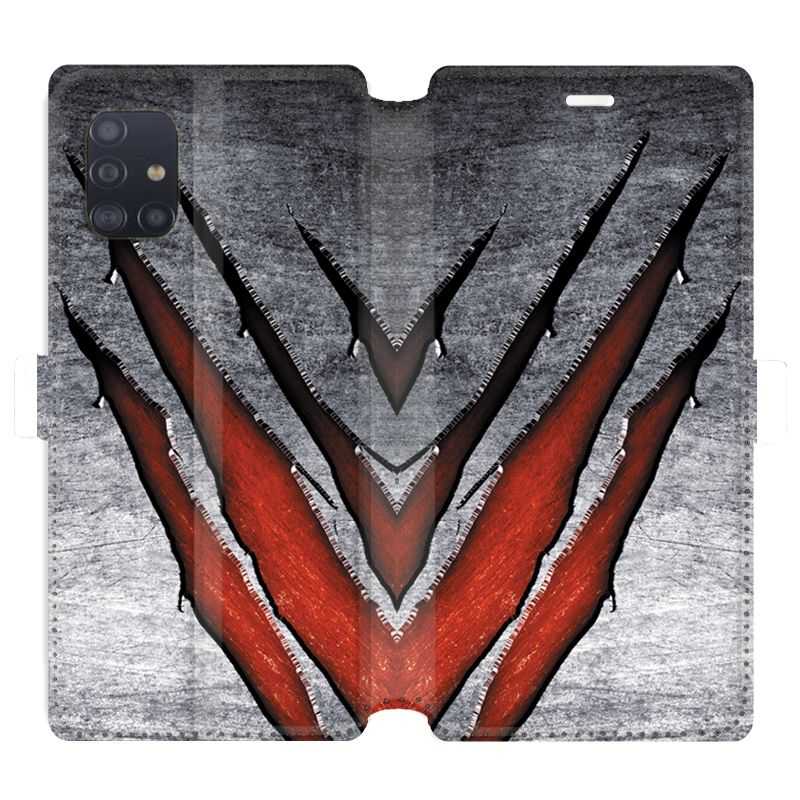 Housse cuir portefeuille pour Samsung Galaxy A51 Texture beton