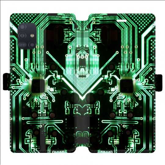 Housse cuir portefeuille pour Samsung Galaxy A51 Trompe Oeil composant