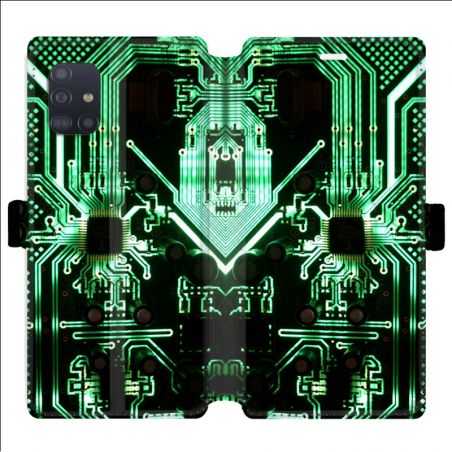 Housse cuir portefeuille pour Samsung Galaxy A51 Trompe Oeil composant