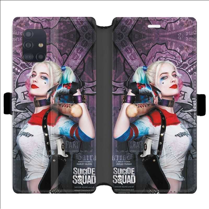 Housse cuir portefeuille pour Samsung Galaxy A51 Harley Quinn Batte