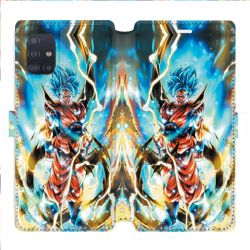Housse cuir portefeuille pour Samsung Galaxy A51 Manga Dragon Ball Sangoku Blanc