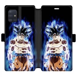 Housse cuir portefeuille pour Samsung Galaxy A51 Manga Dragon Ball Sangoku Noir