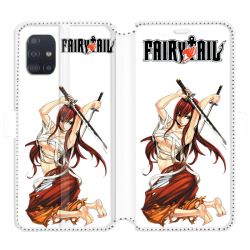 Housse cuir portefeuille pour Samsung Galaxy A51 Manga Fairy Tail Erza
