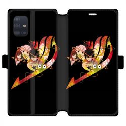 Housse cuir portefeuille pour Samsung Galaxy A51 Manga Fairy Tail Logo Noir