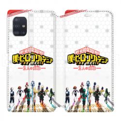 Housse cuir portefeuille pour Samsung Galaxy A51 Manga My hero academia blanc