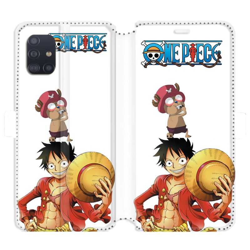 Housse cuir portefeuille pour Samsung Galaxy A51 Manga One Piece Chopper