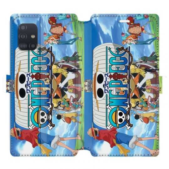 Housse cuir portefeuille pour Samsung Galaxy A51 Manga One Piece Sunny