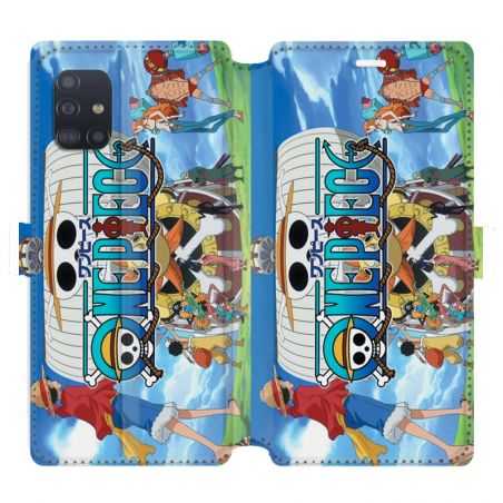 Housse cuir portefeuille pour Samsung Galaxy A51 Manga One Piece Sunny