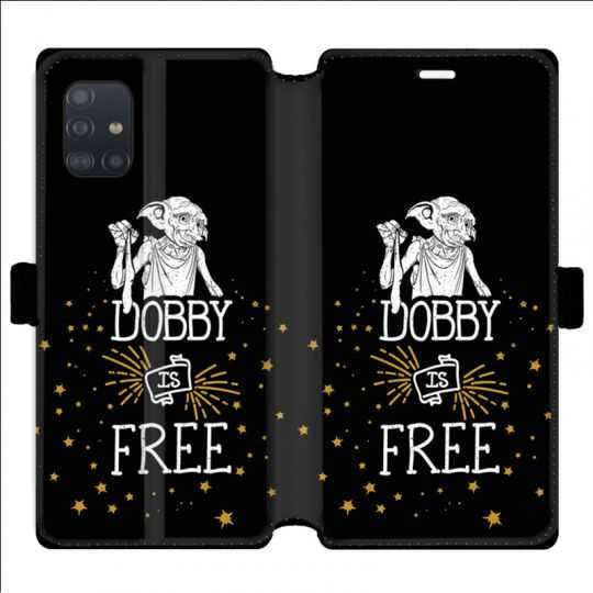 Housse cuir portefeuille pour Samsung Galaxy A51 WB License harry potter dobby Free N