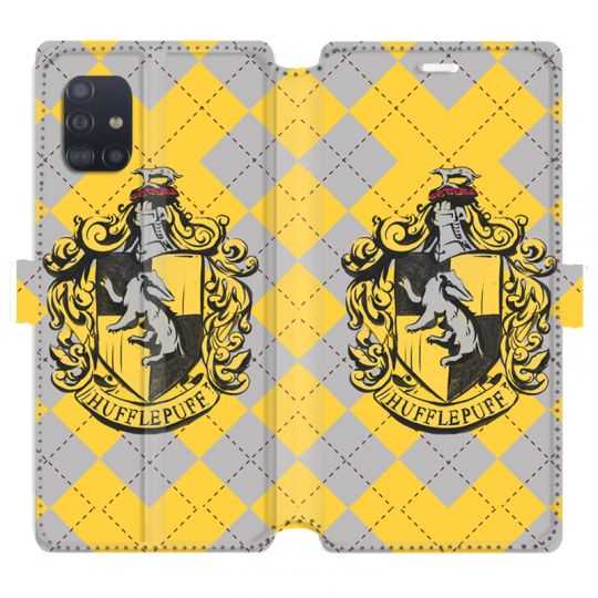 Housse cuir portefeuille pour Samsung Galaxy A51 WB License harry potter ecole Hufflepuff