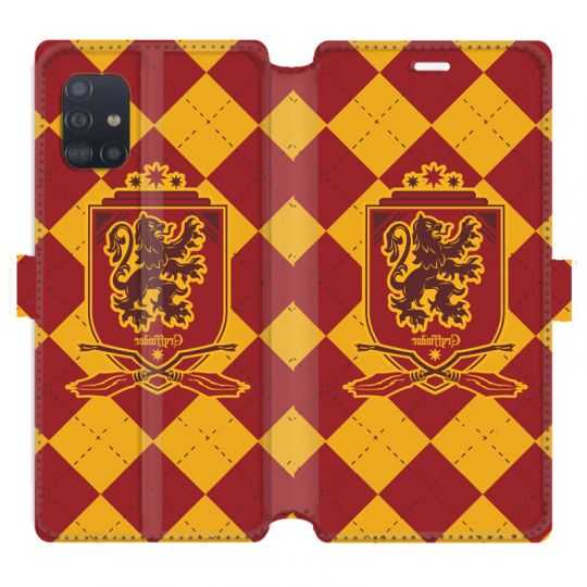 Housse cuir portefeuille pour Samsung Galaxy A51 WB License harry potter ecole Griffindor