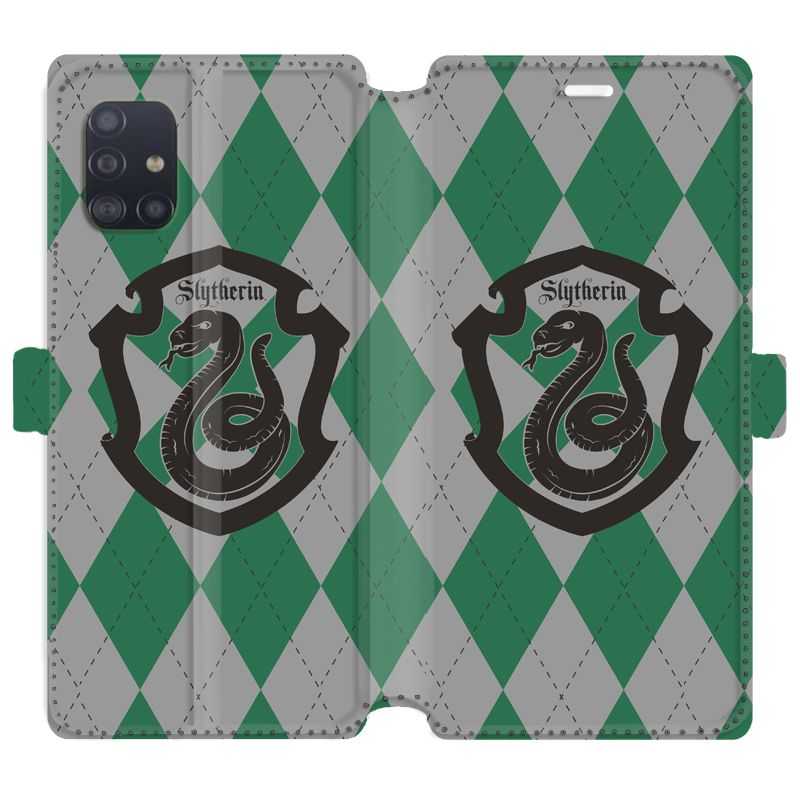 Housse cuir portefeuille pour Samsung Galaxy A51 WB License harry potter ecole Slytherin