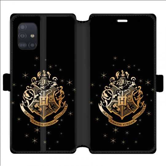 Housse cuir portefeuille pour Samsung Galaxy A51 WB License harry potter pattern Poudlard