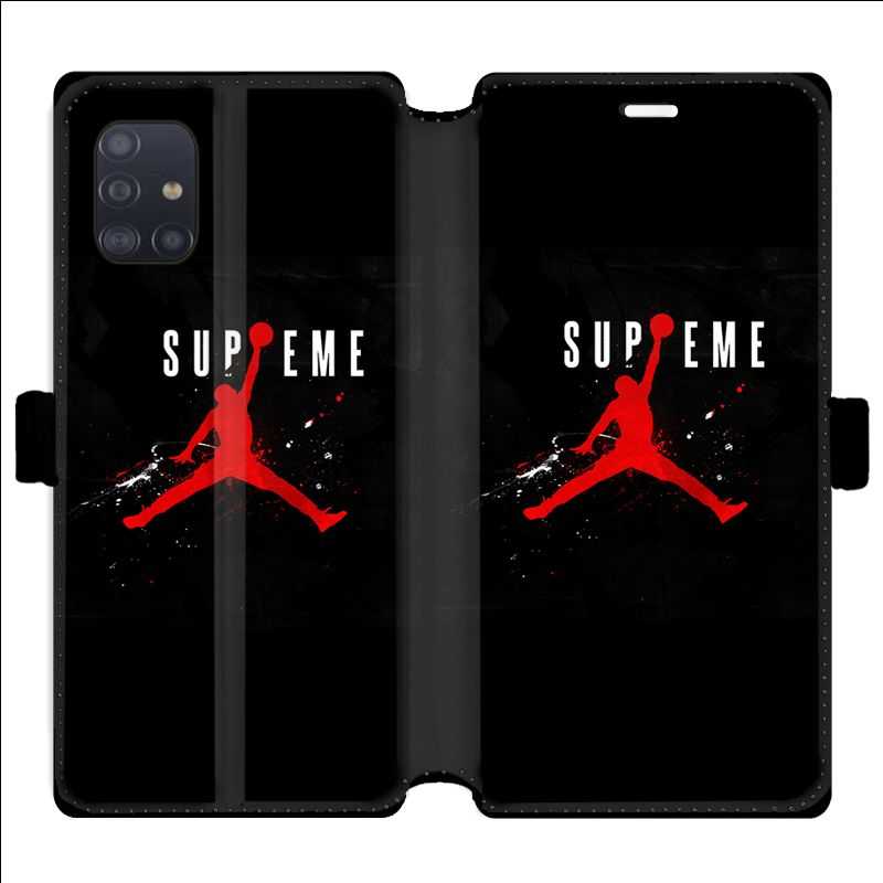 Housse cuir portefeuille pour Samsung Galaxy A51 Jordan Supreme Noir
