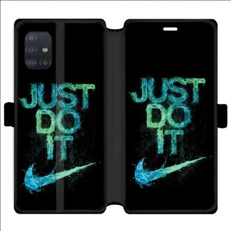 Housse cuir portefeuille pour Samsung Galaxy A51 Nike Just do it
