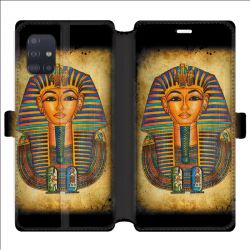 Housse cuir portefeuille pour Samsung Galaxy A51 Egypte Pharaon